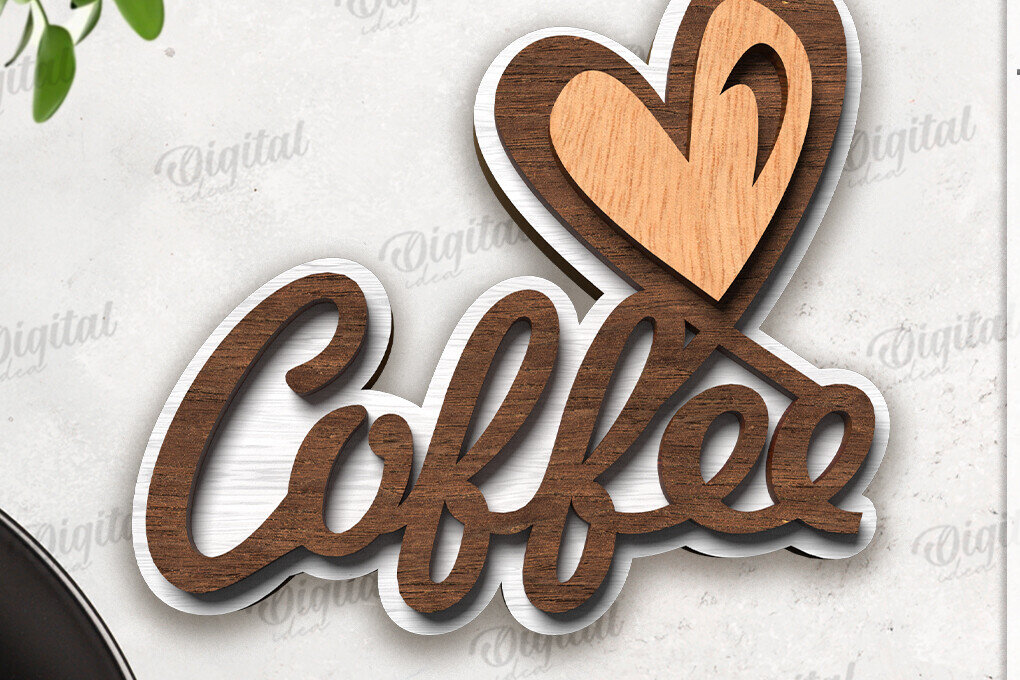 Intra απο ξύλο plywood 3mm-4mm πάχος - Διακόσμηση δίσκου καφέ σε επίπεδα Δίασταση 30x20 cm INTRAFABR-120976979