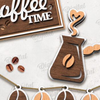 Intra απο ξύλο plywood 3mm-4mm πάχος - Διακόσμηση δίσκου καφέ σε επίπεδα Δίασταση 30x20 cm INTRAFABR-120976904 - Image 1