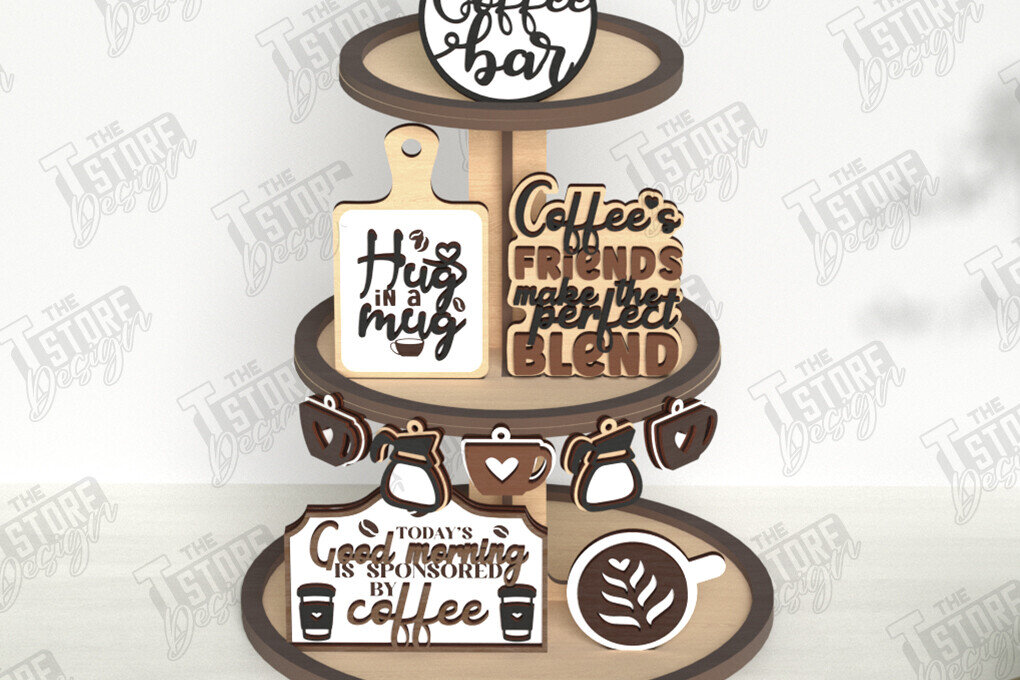 Intra απο ξύλο plywood 3mm-4mm πάχος - Δίσκος καφέ σε επίπεδα με πινακίδα κοπής με λέιζερ Δίασταση 30x20 cm INTRAFABR-123362329