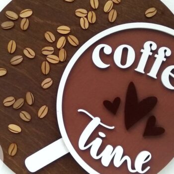 Intra απο ξύλο plywood 3mm-4mm πάχος - Σημάδι ώρας καφέ  |  κοπής με λέιζερ Δίασταση 20x20 cm INTRAFABR-32258977 - Image 1