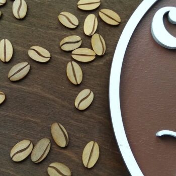 Intra απο ξύλο plywood 3mm-4mm πάχος - Σημάδι ώρας καφέ  |  κοπής με λέιζερ Δίασταση 20x20 cm INTRAFABR-32258977 - Image 3