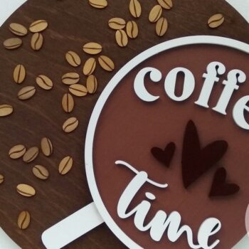 Intra απο ξύλο plywood 3mm-4mm πάχος - Σημάδι ώρας καφέ  |  κοπής με λέιζερ Δίασταση 20x20 cm INTRAFABR-32258977 - Image 4