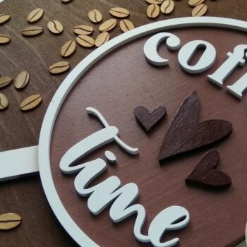 Intra απο ξύλο plywood 3mm-4mm πάχος - Σημάδι ώρας καφέ  |  κοπής με λέιζερ Δίασταση 20x20 cm INTRAFABR-32258977 - Image 5