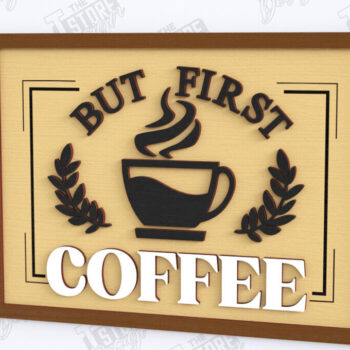 Intra απο ξύλο plywood 3mm-4mm πάχος - Coffee Wall Sign Laser Cut |Coffee House Δίασταση 30x20 cm INTRAFABR-123431473 - Image 1