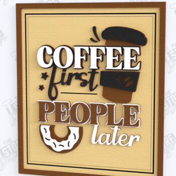 Intra απο ξύλο plywood 3mm-4mm πάχος - Coffee Wall Sign Laser Cut |Coffee House Δίασταση 30x20 cm INTRAFABR-123431475 - Image 1