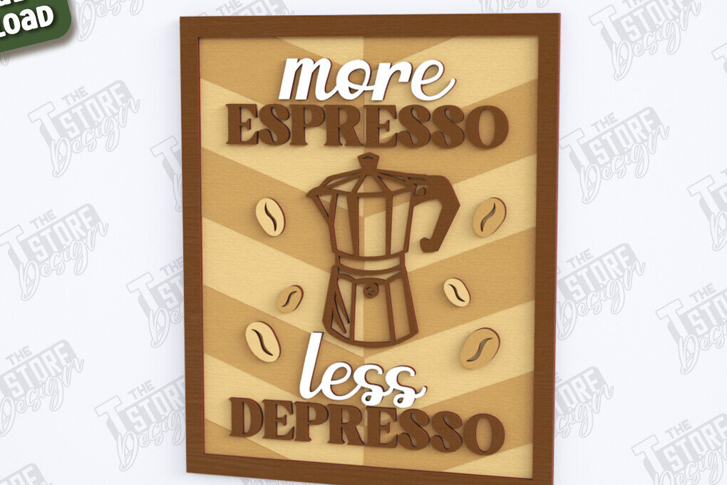 Intra απο ξύλο plywood 3mm-4mm πάχος - Coffee Wall Sign Laser Cut |Coffee House Δίασταση 30x20 cm INTRAFABR-123432703