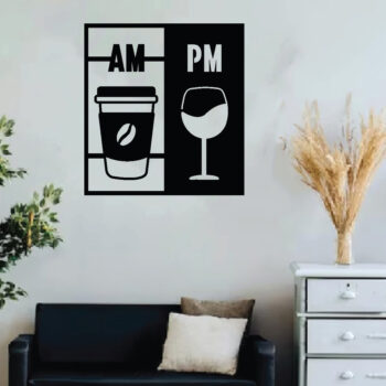 Intra απο ξύλο plywood 3mm-4mm πάχος - Επιγραφή τοίχου Coffee & Wine Bar Cut Laser Δίασταση 40x50 cm INTRAFABR-64048911 - Image 3