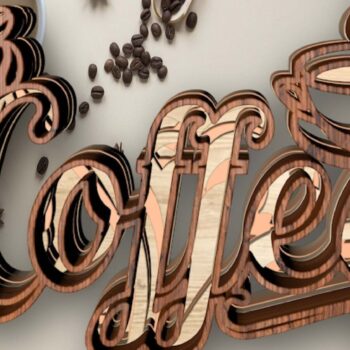 Intra απο ξύλο plywood 3mm-4mm πάχος - Καφέ + φλιτζάνι, 3d Mandala, 4 στρώσεις Δίασταση 30x30 cm INTRAFABR-31433249 - Image 1