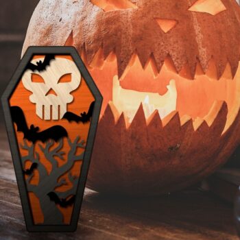 Intra απο ξύλο plywood 3mm-4mm πάχος -  κοπής με λέιζερ σε πακέτο COFFIN HALLOWEEN Δίασταση 7x12 cm INTRAFABR-78190550 - Image 6