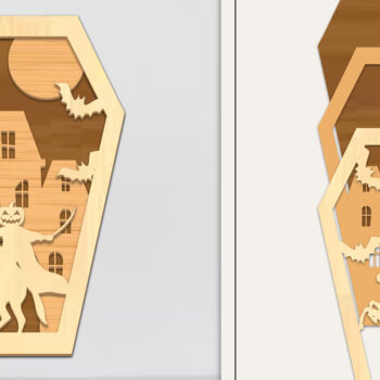 Intra απο ξύλο plywood 3mm-4mm πάχος - Coffin Halloween Στολίδι με Δίασταση 6x6 cm INTRAFABR-102676697 - Image 1