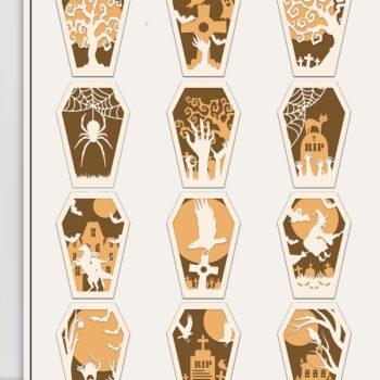 Intra απο ξύλο plywood 3mm-4mm πάχος - Δέσμη στολίδι για αποκριάτικο φέρετρο Δίασταση 6x6 cm INTRAFABR-102677305 - Image 1