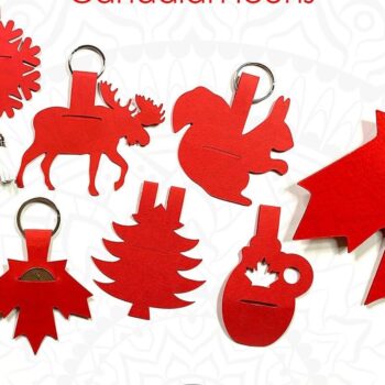 Intra απο ξύλο plywood 3mm-4mm πάχος - Μπρελόκ με κερματοδέκτη, καναδικά εικονίδια Δίασταση 4x4 cm INTRAFABR-33615497 - Image 1