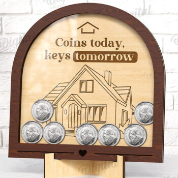 Intra απο ξύλο plywood 3mm-4mm πάχος - Θήκη νομισμάτων LaserCut. Ξύλινο Κουτιά Δίασταση 30x20 cm INTRAFABR-123567041 - Image 1