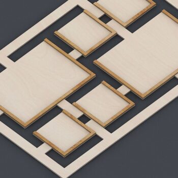 Intra απο ξύλο plywood 3mm-4mm πάχος - Κολάζ Πλαίσιο , Πρότυπα κοπής με λέιζερ Δίασταση 20x20 cm INTRAFABR-37058642 - Image 3