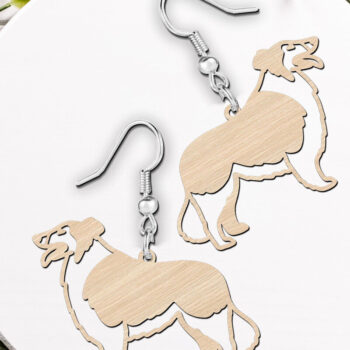 Intra απο ξύλο plywood 3mm-4mm πάχος - Σκουλαρίκια Collie Dog Σχέδιο κοπής με λέιζερ Δίασταση 900x900 cm INTRAFABR-119318855 - Image 2