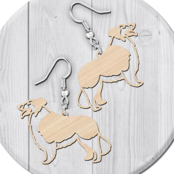 Intra απο ξύλο plywood 3mm-4mm πάχος - Σκουλαρίκια Collie Dog Σχέδιο κοπής με λέιζερ Δίασταση 900x900 cm INTRAFABR-119318855 - Image 3