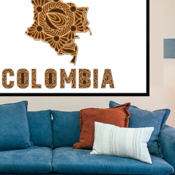 Intra απο ξύλο plywood 3mm-4mm πάχος - Ξύλινος χάρτης της χώρας Mandala της Κολομβίας Δίασταση 30x30 cm INTRAFABR-66984229 - Image 1