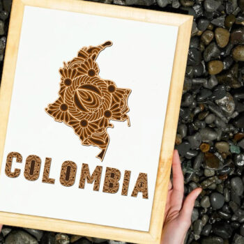 Intra απο ξύλο plywood 3mm-4mm πάχος - Ξύλινος χάρτης της χώρας Mandala της Κολομβίας Δίασταση 30x30 cm INTRAFABR-66984229 - Image 3