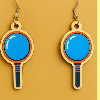 Intra απο ξύλο plywood 3mm-4mm πάχος - Έγχρωμα σκουλαρίκια Pencil Box  Δίασταση 3x3 cm INTRAFABR-124974635 - Image 1