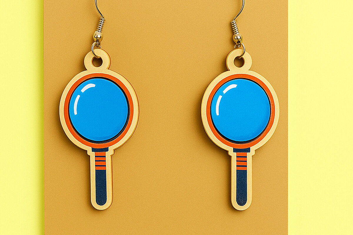 Intra απο ξύλο plywood 3mm-4mm πάχος - Έγχρωμα σκουλαρίκια Pencil Box  Δίασταση 3x3 cm INTRAFABR-124974635