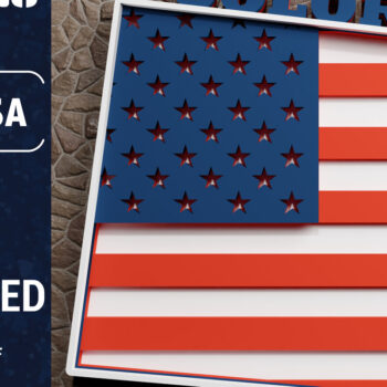 Intra απο ξύλο plywood 3mm-4mm πάχος - Σημαία 3D  του Κολοράντο ΗΠΑ Δίασταση 1200x1200 cm INTRAFABR-65275434 - Image 1