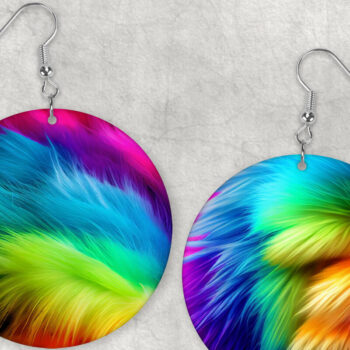 Intra απο ξύλο plywood 3mm-4mm πάχος - Χρωματιστά γούνινα σκουλαρίκια Sublimation Bundle Δίασταση 3x3 cm INTRAFABR-63618699 - Image 1