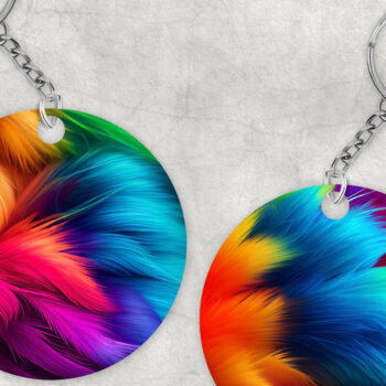 Intra απο ξύλο plywood 3mm-4mm πάχος - Χρωματιστό γούνινο μπρελόκ PNG Δίασταση 4x4 cm INTRAFABR-63616251 - Image 1