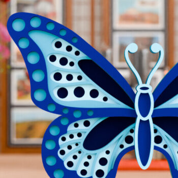 Intra απο ξύλο plywood 3mm-4mm πάχος - Πολύχρωμο Σχέδιο Χειροτεχνίας Πεταλούδας  Δίασταση 4x4 cm INTRAFABR-97609310 - Image 1