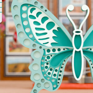 Intra απο ξύλο plywood 3mm-4mm πάχος - Σχεδιασμός Χειροτεχνίας Colorful Butterfly  Δίασταση 4x4 cm INTRAFABR-97609387