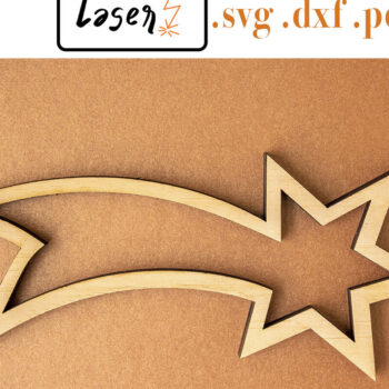 Intra απο ξύλο plywood 3mm-4mm πάχος - Χριστουγεννιάτικη διακόσμηση Comet για  Δίασταση 20x20 cm INTRAFABR-84049835 - Image 1