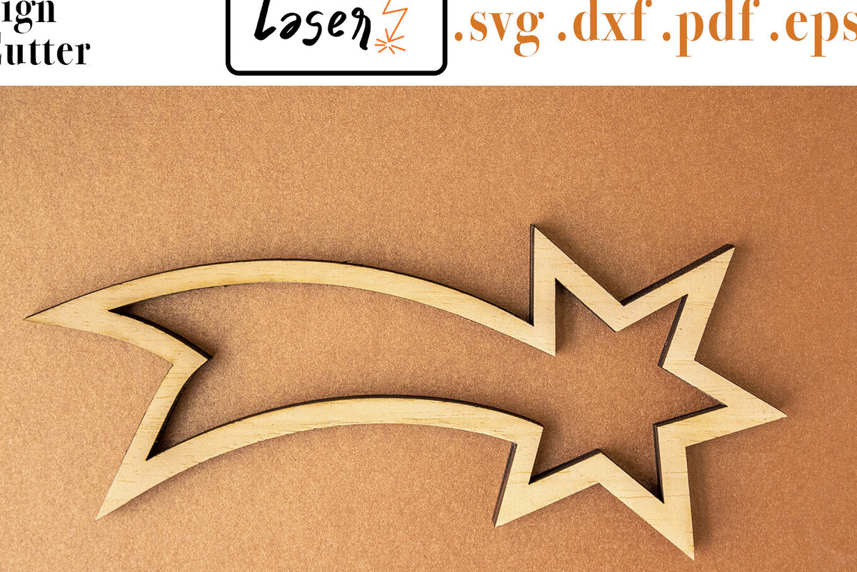 Intra απο ξύλο plywood 3mm-4mm πάχος - Χριστουγεννιάτικη διακόσμηση Comet για  Δίασταση 20x20 cm INTRAFABR-84049835