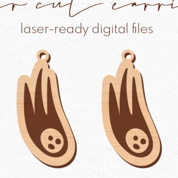 Intra απο ξύλο plywood 3mm-4mm πάχος - Comet Earrings | με λέιζερ Δίασταση 3x3 cm INTRAFABR-78777779 - Image 1