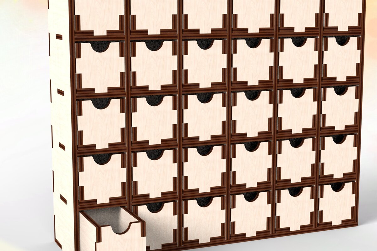 Intra απο ξύλο plywood 3mm-4mm πάχος - Συμπαγής οργάνωση γραφείου 30 συρταριών  Cut Δίασταση 30x20 cm INTRAFABR-111162942