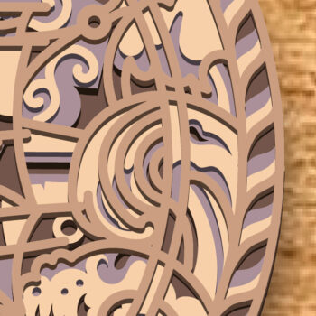 Intra απο ξύλο plywood 3mm-4mm πάχος - Compass Mandala Multilayer /3D Δίασταση 30x30 cm INTRAFABR-84084157 - Image 3