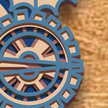 Intra απο ξύλο plywood 3mm-4mm πάχος - Compass Mandala Multilayer /3D Δίασταση 30x30 cm INTRAFABR-83667987 - Image 3