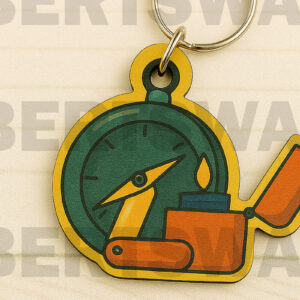 Intra απο ξύλο plywood 3mm-4mm πάχος - Πυξίδα & Αναπτήρας Μπρελόκ  Δίασταση 4x4 cm INTRAFABR-123666136