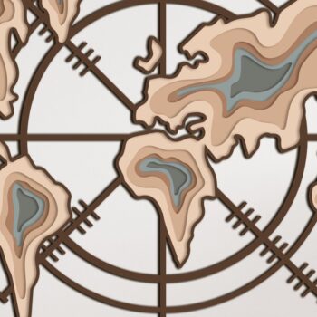 Intra απο ξύλο plywood 3mm-4mm πάχος - COMPASS MAP Έργο κοπής ξύλου με λέιζερ Δίασταση 32x27 cm INTRAFABR-35008386 - Image 1