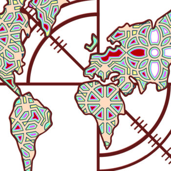 Intra απο ξύλο plywood 3mm-4mm πάχος -  με λέιζερ πολλαπλών επιπέδων χάρτη πυξίδας Δίασταση 24x28 cm INTRAFABR-12636931 - Image 5