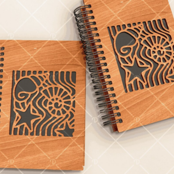 Intra απο ξύλο plywood 3mm-4mm πάχος - Conch Wood Journal Σετ 5 τεμαχίων - Wood Laser Δίασταση 30x20 cm INTRAFABR-120009885 - Image 1