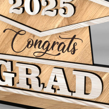 Intra απο ξύλο plywood 3mm-4mm πάχος - Συγχαρητήρια Grad 2025 Stand Δίασταση 6x3 cm INTRAFABR-121358685 - Image 1