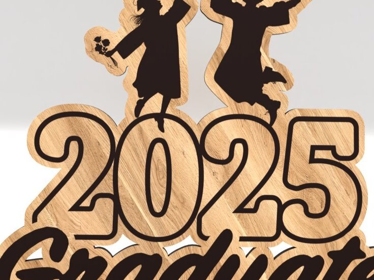 Intra απο ξύλο plywood 3mm-4mm πάχος - Συγχαρητήρια Graduate Tabletop 2025 Δίασταση 7x8 cm INTRAFABR-122019142