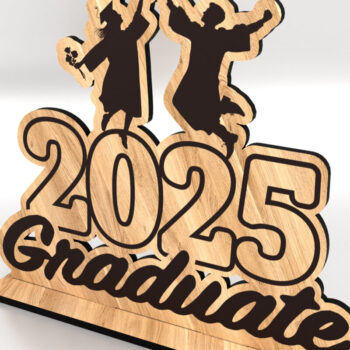 Intra απο ξύλο plywood 3mm-4mm πάχος - Συγχαρητήρια Graduate Tabletop 2025 Δίασταση 7x8 cm INTRAFABR-122019142 - Image 2