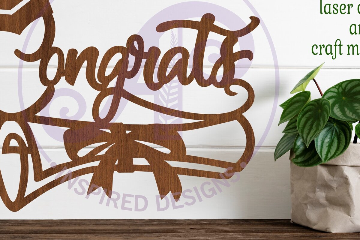 Intra απο ξύλο plywood 3mm-4mm πάχος - Συγχαρητήρια Σήμα αποφοίτησης  Laser Cut Δίασταση 30x20 cm INTRAFABR-88713671