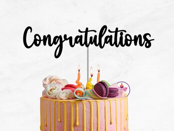 Intra απο ξύλο plywood 3mm-4mm πάχος - Συγχαρητήρια Cake Topper Δίασταση 20x20 cm INTRAFABR-75200264 - Image 1