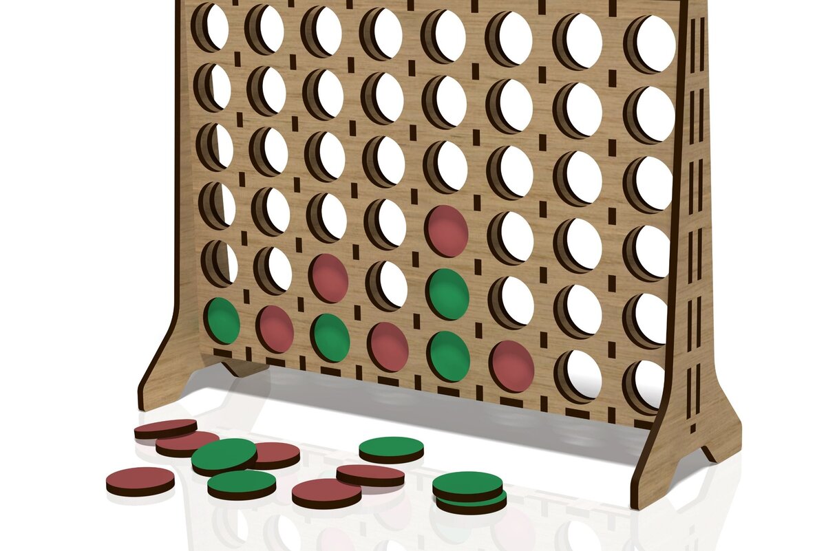 Intra απο ξύλο plywood 3mm-4mm πάχος - Σύνδεση υ Four, Game, , Laser Cut Δίασταση 23x17 cm INTRAFABR-42041370