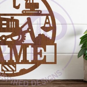 Intra απο ξύλο plywood 3mm-4mm πάχος - Πινακίδα ονόματος κατασκευαστικής μπουλντόζας  Δίασταση 30x20 cm INTRAFABR-101383936