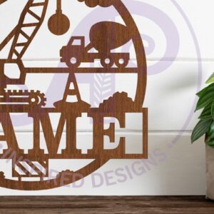 Intra απο ξύλο plywood 3mm-4mm πάχος - Σημάδι ονόματος γερανού κατασκευής  Laser Δίασταση 30x20 cm INTRAFABR-101209112