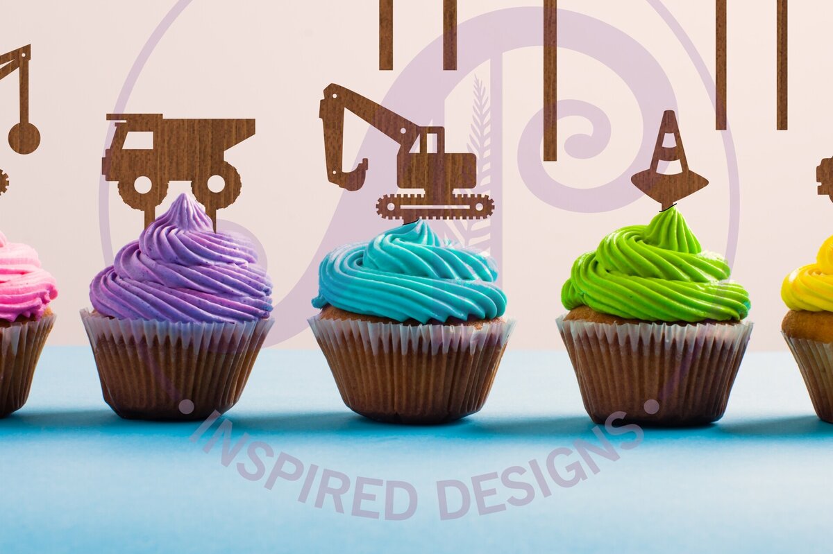 Intra απο ξύλο plywood 3mm-4mm πάχος - Κατασκευές Cupcake Toppers, 8 Σχέδια Δίασταση 30x20 cm INTRAFABR-88174383
