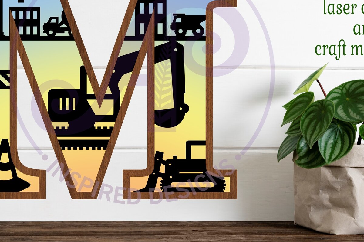 Intra απο ξύλο plywood 3mm-4mm πάχος - Κατασκευή Large M Wall Letter 3 Layer Δίασταση 30x20 cm INTRAFABR-115467302