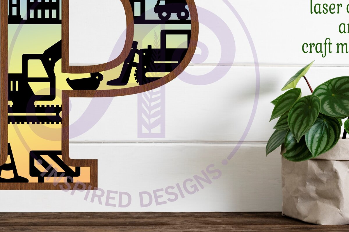 Intra απο ξύλο plywood 3mm-4mm πάχος - Κατασκευή Large P Wall Letter 3 Layer Δίασταση 30x20 cm INTRAFABR-115467196